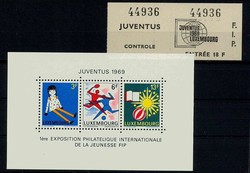 Briefmarkenausstellung-Block 1969 mit Eintrittskarte, Erhaltung ...