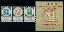 Briefmarkenausstellung-Satz 1967 mit Eintrittskarte, Erhaltung ...