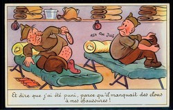 Soldaten-Humor-Karte, ca. 1965, ungebraucht, gute Erhaltung.