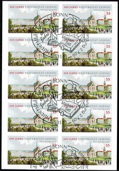 600 Jahre Universität Leipzig, Folienblatt 4. 2010, sauber gest. ...
