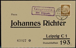 Langenorla über Pößneck, Landpoststempel / Posthilfstellenstempel ...