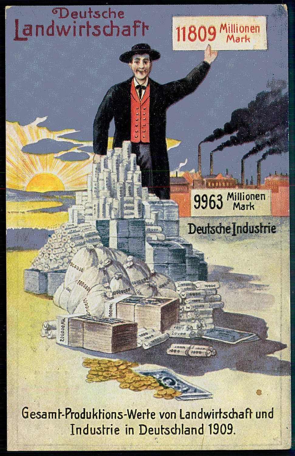 Ca. 1909, Informationskarte vom Bund der Landwirte um 1910, ...