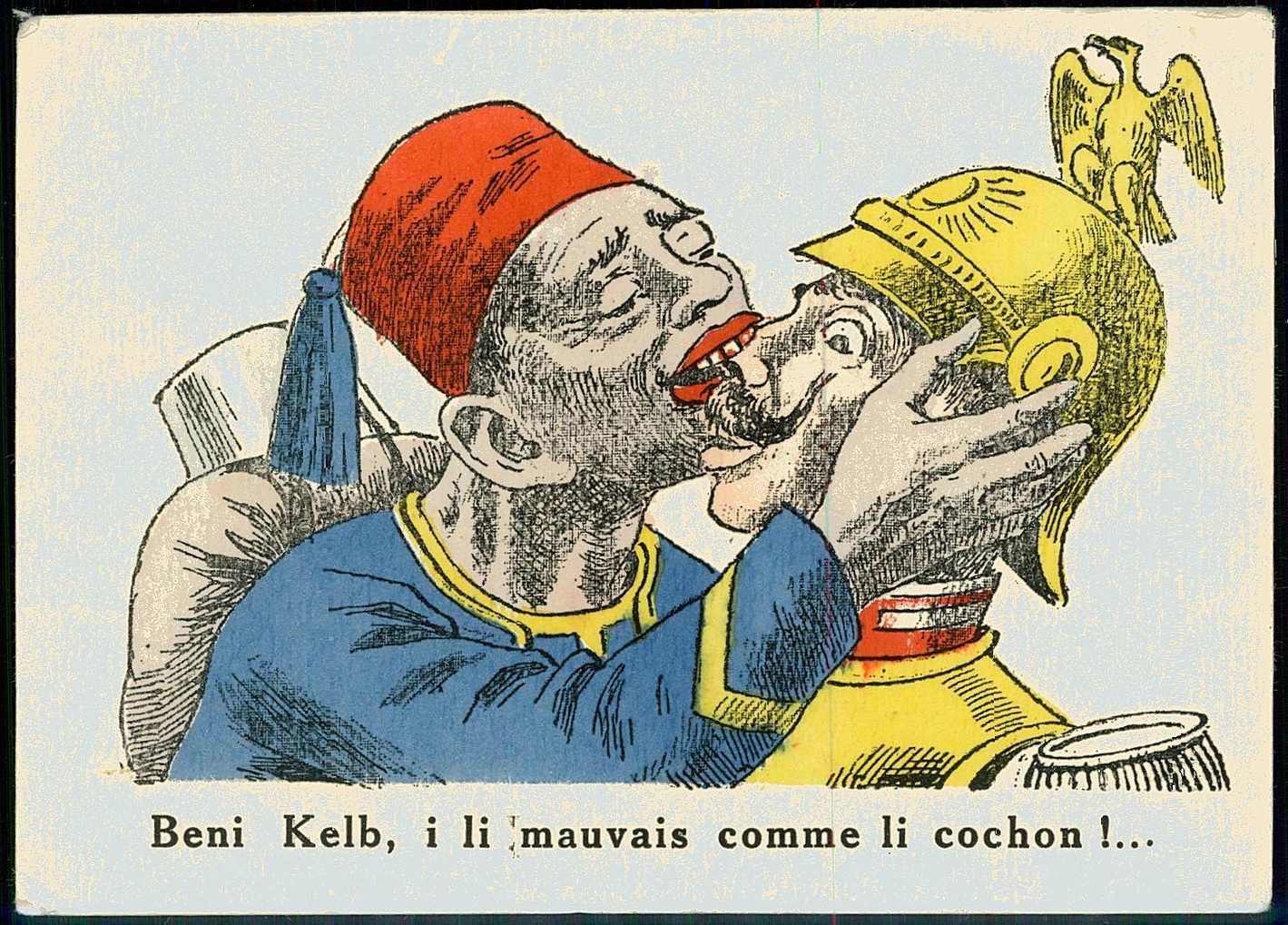 Antideutsche Propaganda-Karte aus der Zeit des ersten WK gegen Kaiser ...