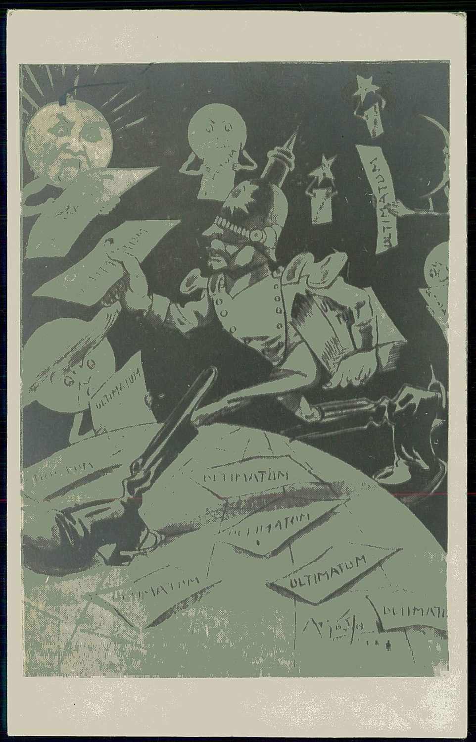 Antideutsche Propaganda-Karte aus der Zeit des ersten WK gegen Kaiser ...