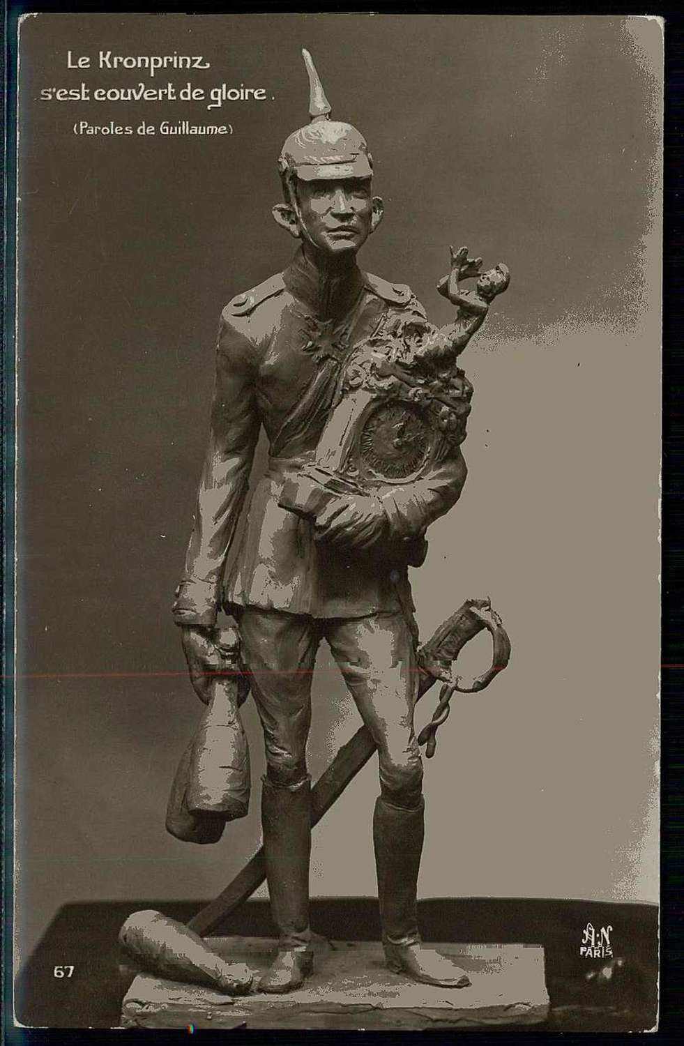 Antideutsche Propagandakarte der Alliierten im I. WK, hier ...