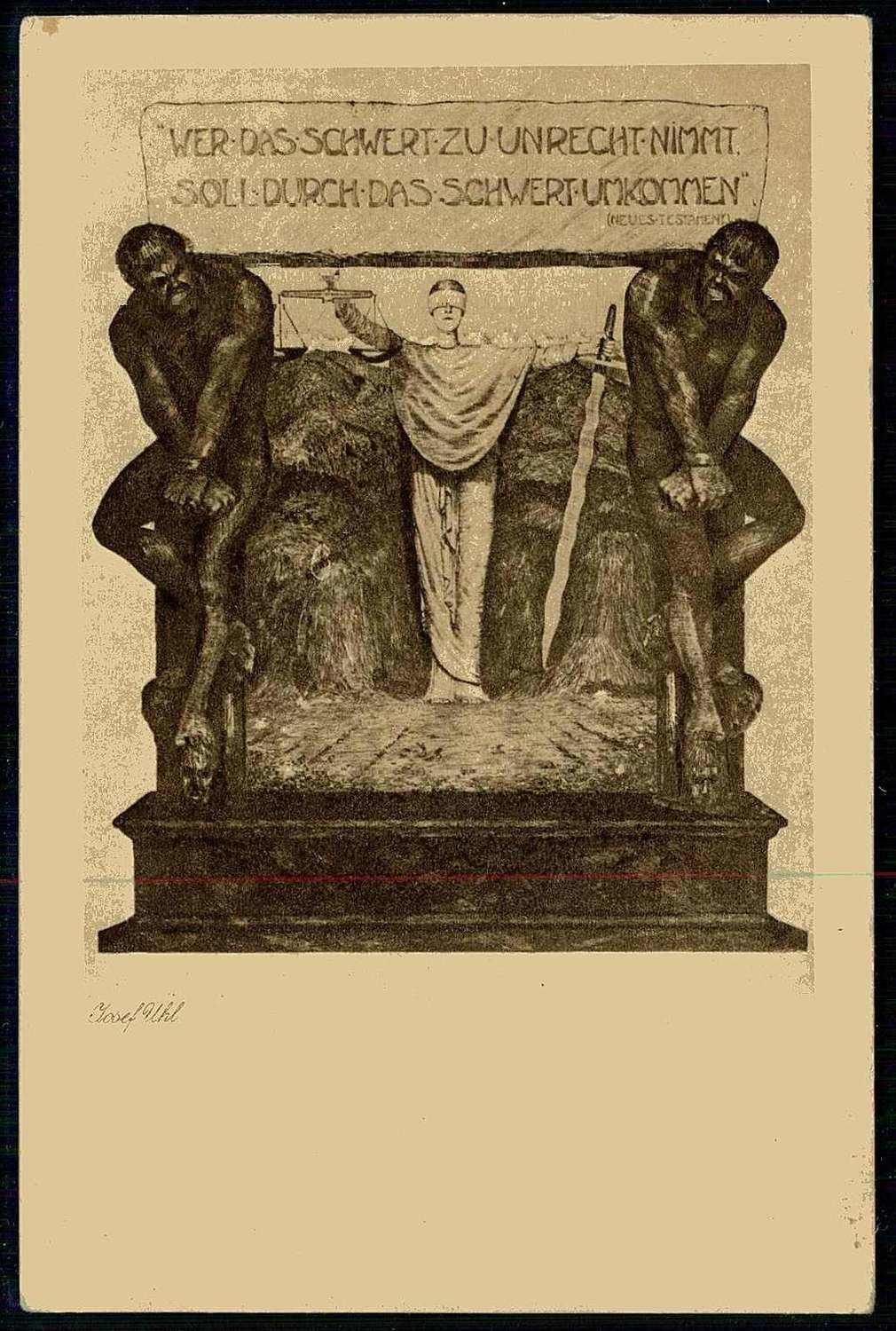 Justiz/Gericht, Thematik-Karte 'Wer das Schwert zu unrecht nimmt, ...