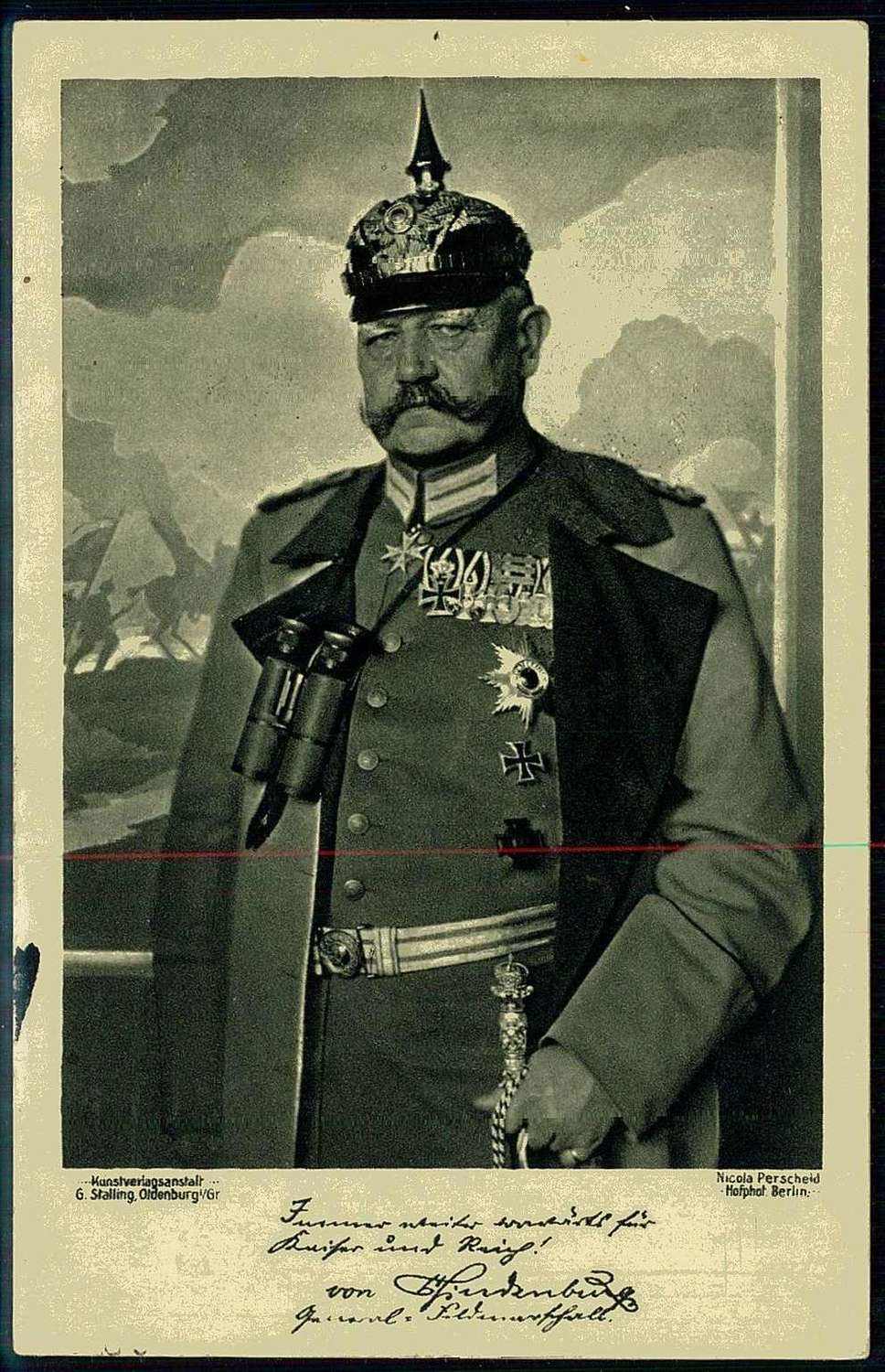 Gedenk-/Erinnerungskarte an den Generalfeldmarschall Paul von ...