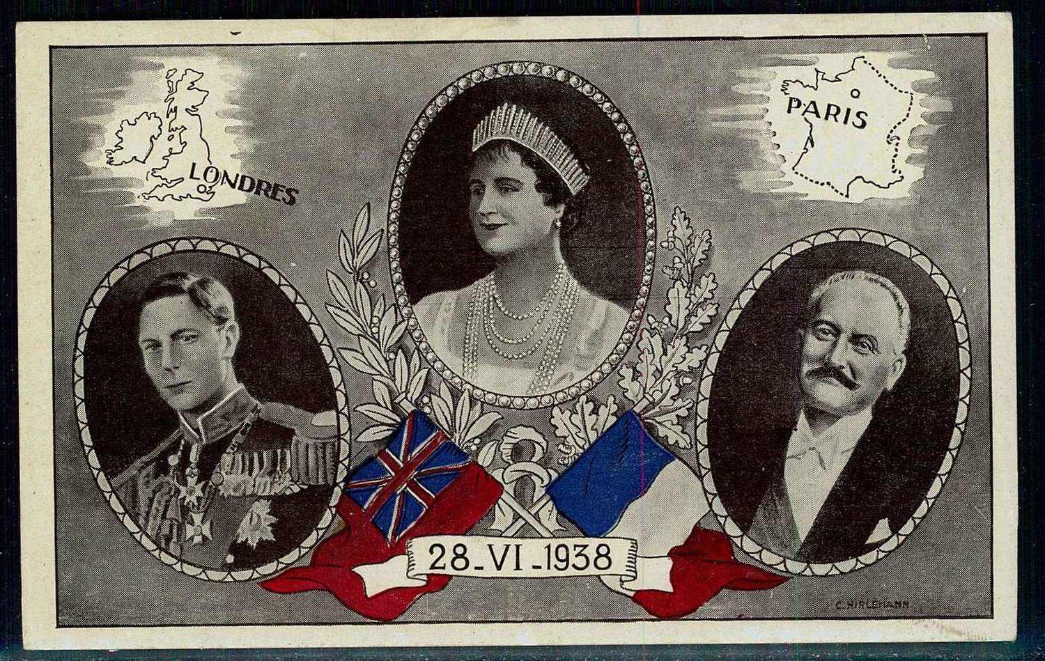 Grossbritannien, Erinnerungskarte an den Besuch der Königsfamilie im ...