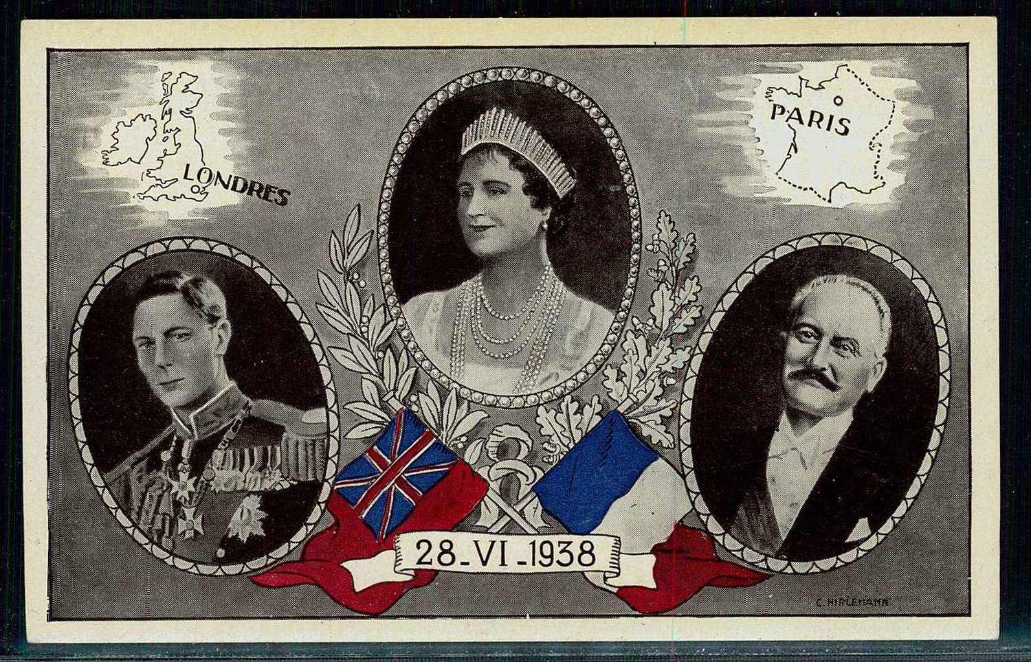 Grossbritannien, Erinnerungskarte an den Besuch der Königsfamilie im ...