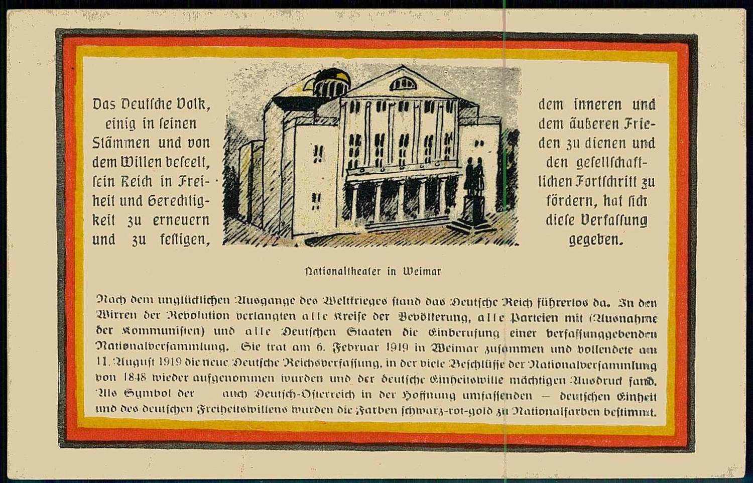 Schwarz-Rot-Gold, Propagandakarte um 1916, ungebraucht, gute ...