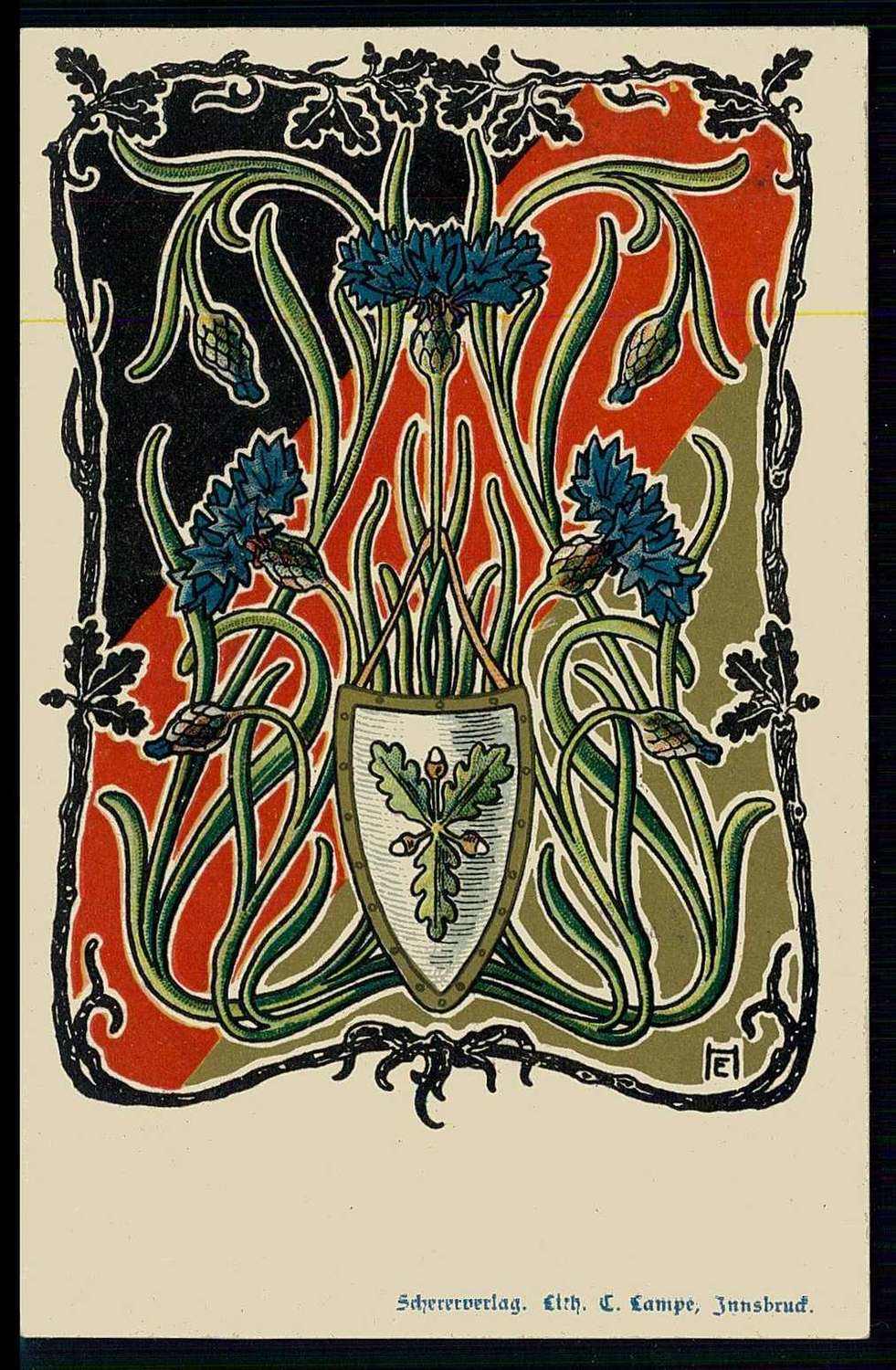 Wappen/Heraldik, mehrfarbige Karte gelaufen Österreich um 1899, ...