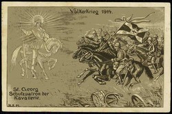 Patriotische Karte aus der Zeit des I. WK, als Feldpost gelaufen, ...