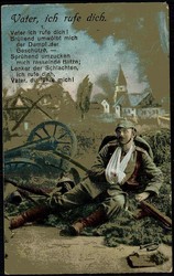 Christliche Karte 'Vater, ich rufe dich', als Feldpost 1915 gelaufen, ...