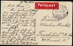 Christliche Karte 'Vater, ich rufe dich', als Feldpost 1915 gelaufen, ...