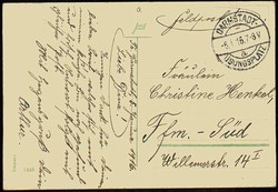 Christliche Karte 'Vater, ich rufe dich', als Feldpost 1916 gelaufen, ...