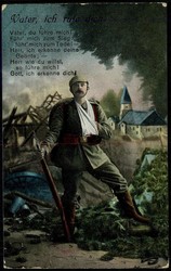 Christliche Karte 'Vater, ich rufe dich', als Feldpost 1915 gelaufen, ...