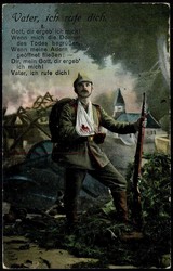 Christliche Karte 'Vater, ich rufe dich', als Feldpost 1916 gelaufen, ...