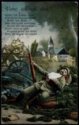 Christliche Karte 'Vater, ich rufe dich', als Feldpost 1916 gelaufen, ...