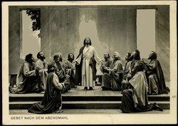 Fotokarte zu den Oberammergauer Passionsspielen 1950, hier Gebet nach ...