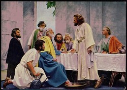 Fotokarte zu den Oberammergauer Passionsspielen 1960, hier ...