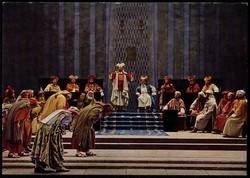 Fotokarte zu den Oberammergauer Passionsspielen 1960, hier Händler ...