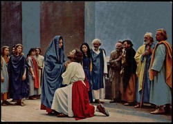 Fotokarte zu den Oberammergauer Passionsspielen 1960, hier Abschied ...