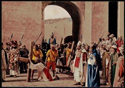 Fotokarte zu den Oberammergauer Passionsspielen 1960, hier der ...