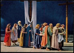 Fotokarte zu den Oberammergauer Passionsspielen 1960, hier die ...