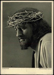 Fotokarte zu den Oberammergauer Passionsspielen 1950, hier Christus, ...