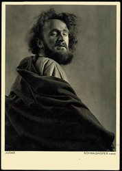 Fotokarte zu den Oberammergauer Passionsspielen 1950, hier Judas, ...