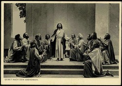 Fotokarte zu den Oberammergauer Passionsspielen 1950, hier Gebet nach ...