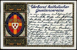 Verband katholischer Gesellenvereine, seltene, mehrfarbige Karte, ...