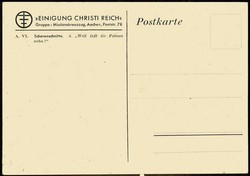 Propagandakarte 'Einigung Christi Reich', wohl um 1925, ungebraucht, ...