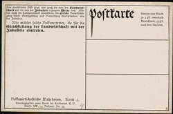 Ca. 1909, Informationskarte vom Bund der Landwirte um 1910, ...