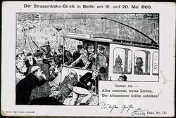 Ereigniskarte zum Straßenbahner-Streik in Berlin Mai 1900, als ...
