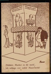 Karikatur-Karte gegen die Vereinigten Weingutbesitzer, um 1900, ...