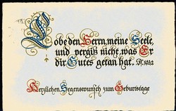 Geburtstags-Glückwunschkarte, herausgegeben von der ...