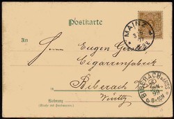 Eindrucksvolle Prägedruck-Karte 'Gruß aus Deutschland Gauen!', ...