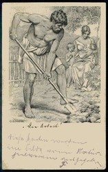 Patriotik-Karte aus der Zeit des ersten WK, als Feldpost gelaufen, ...