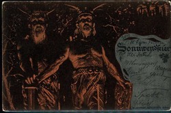 Erinnerungs-Karte an die Sonnenwendfeier, gelaufen 1899 aus Wien, ...