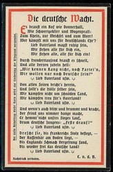 Patriotische Karte aus der Zeit des I. WK, hier 'die Deutsche Macht ...