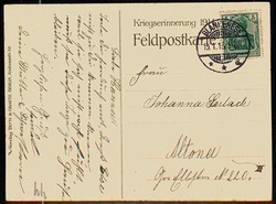 Propagandakarte aus der Zeit des I. WK mit Kaiser Wilhelm, Sinnspruch ...