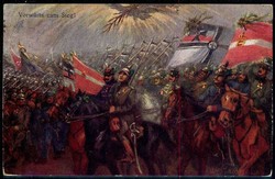 Patriotische Karte aus der Zeit des I. WK, hier 'Vorwärts zum Sieg!' ...