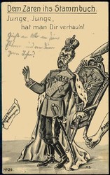 Propagandakarte aus dem I. WK gegen Russland und den Zaren, hier ...