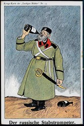 Propagandakarte aus dem I. WK gegen Russland und den Zaren, hier ...