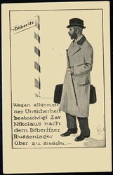 Propagandakarte aus dem I. WK gegen Russland und den Zaren, hier ...