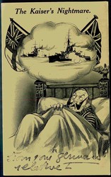 Antideutsche Propaganda-Karte aus der Zeit des ersten WK, ...