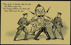 Antideutsche Propaganda-Karte aus der Zeit des ersten WK, ...