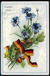 Patriotische Karte aus der Zeit des I. WK, hier 'Deutscher Gruß', ...