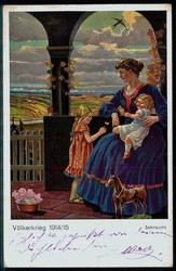 Patriotische Karte aus der Zeit des I. WK, als Feldpost gelaufen, ...